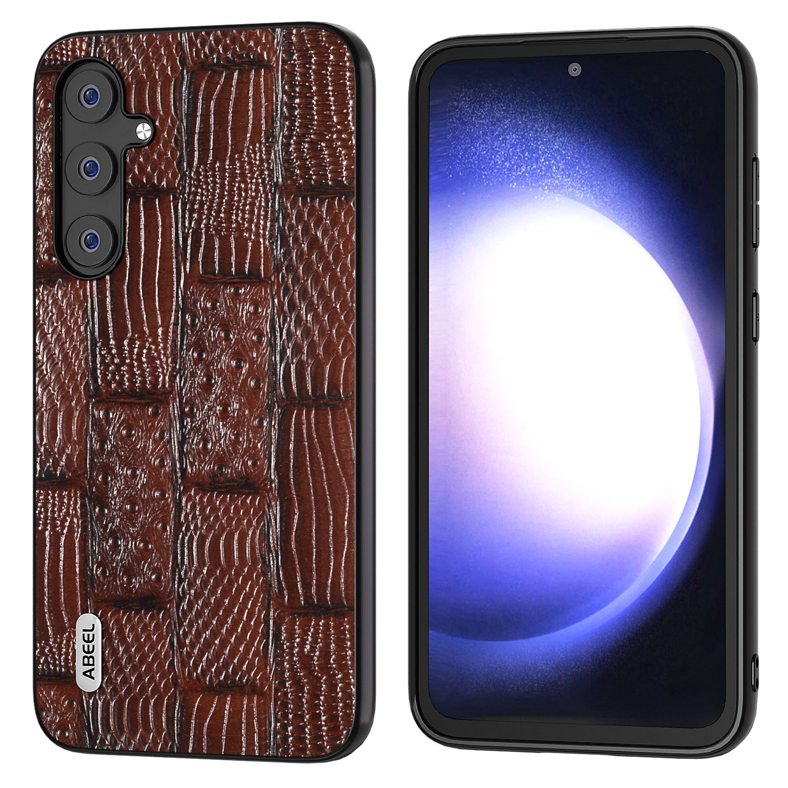 ABEEL For Samsung Galaxy S23 FE Mahjong Texture Anti-scratch Case Genuine Cow Leather PC TPU Cellphone Cover ABEEL For Samsung Galaxy S23 FE Mahjong Texture Anti-scratch Case Genuine Cow Leather PC TPU Cellphone Cover